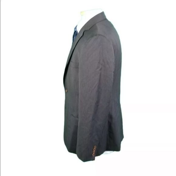 Brooks Brothers 42R Navy Stripe Suit Jacket 2 Button 1 Vent 100% Wool - Picture 4 of 7